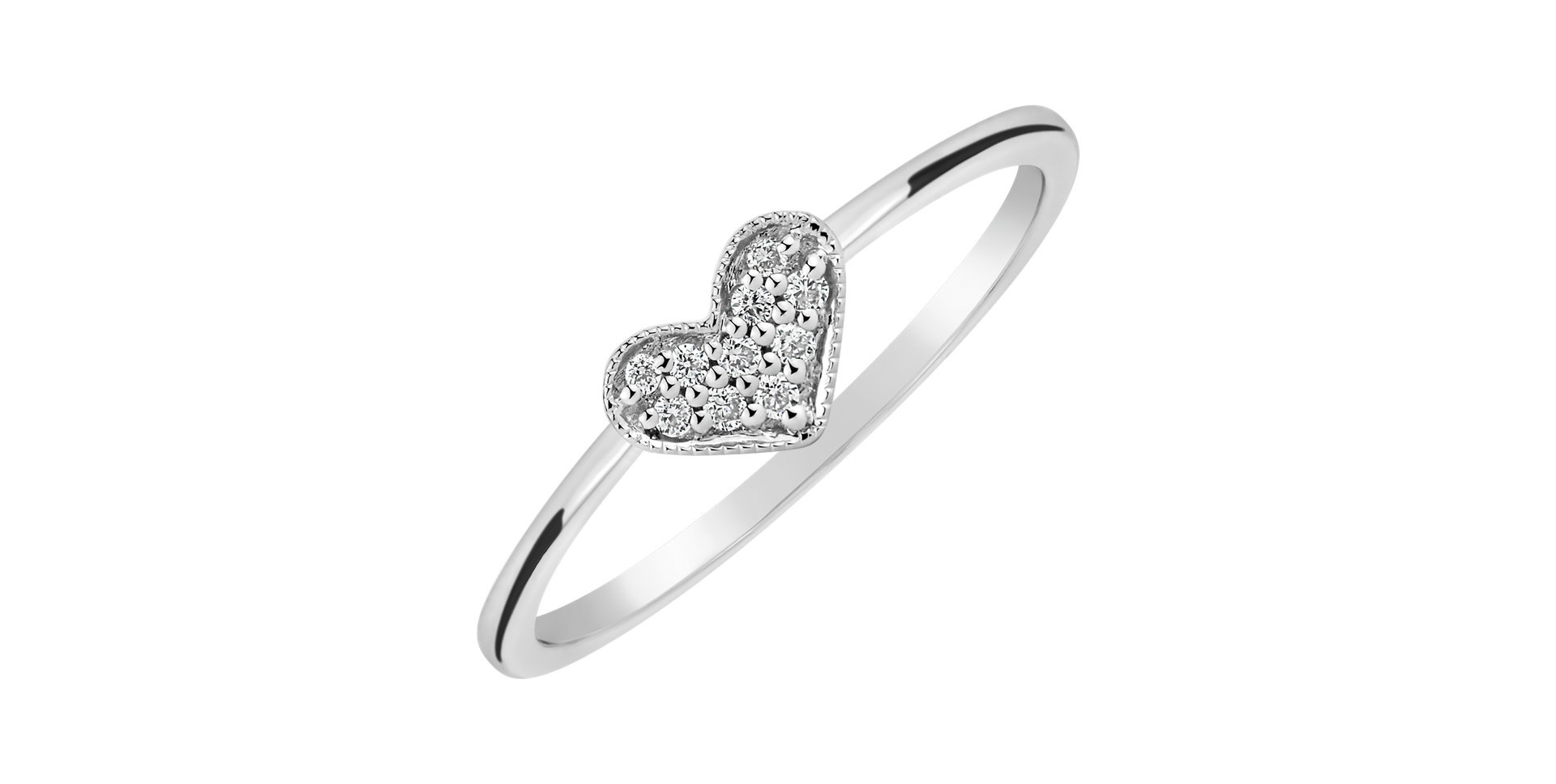 Prsteň s diamantmi Shiny Heart