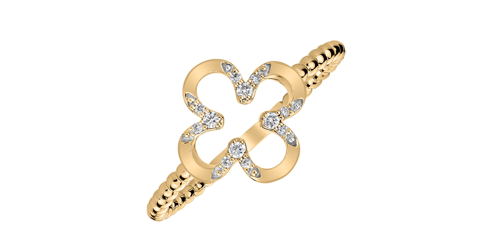 Prsteň s diamantmi Shiny Petals