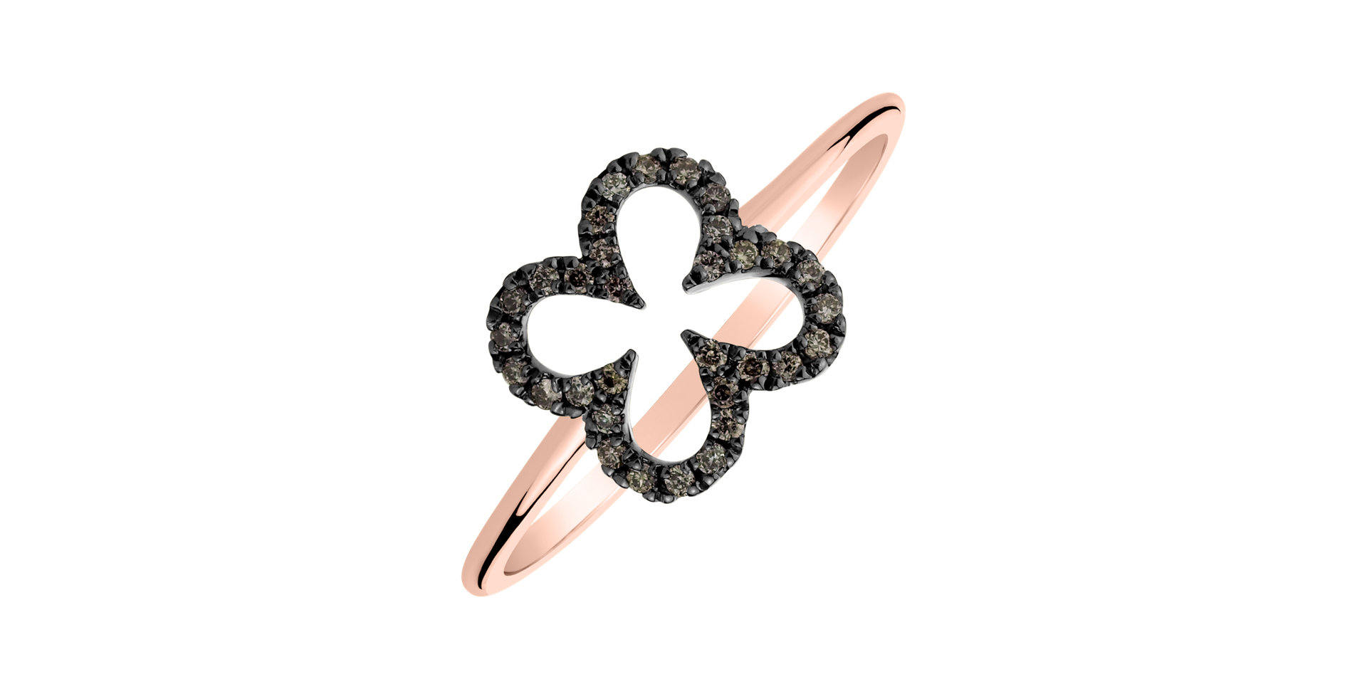 Prsteň s hnedými diamantmi Glamour