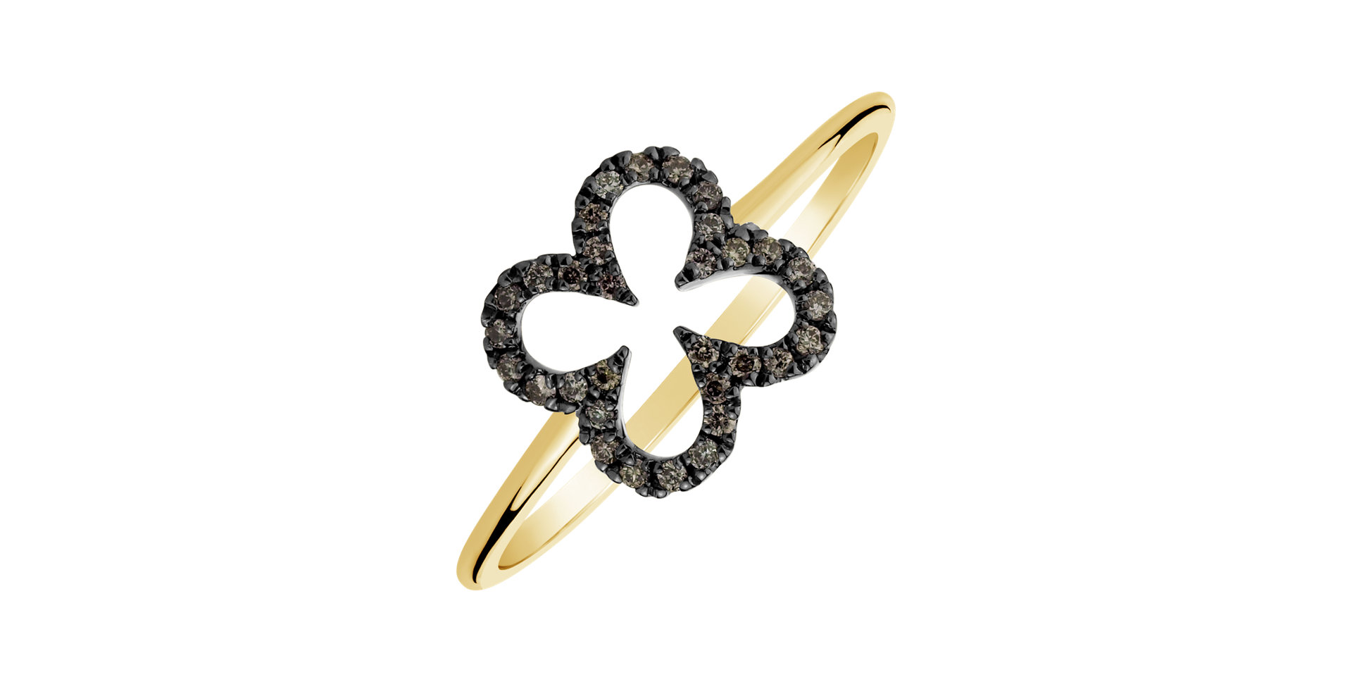 Prsteň s hnedými diamantmi Glamour