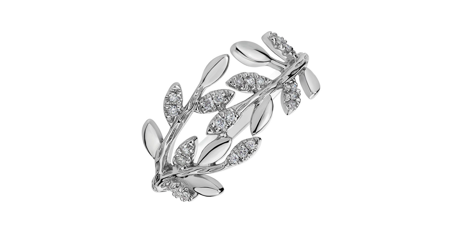 Prsteň s diamantmi Heavenly Leaves