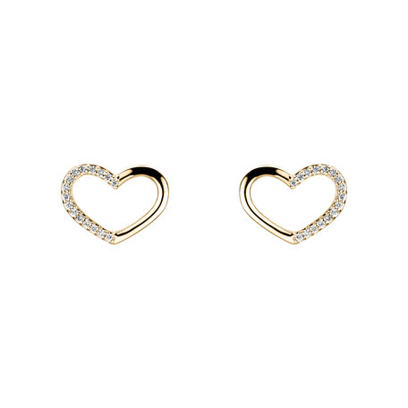 Náušnice s diamantmi Sparkling Heart