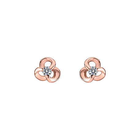 Náušnice s diamantom Curled Flower
