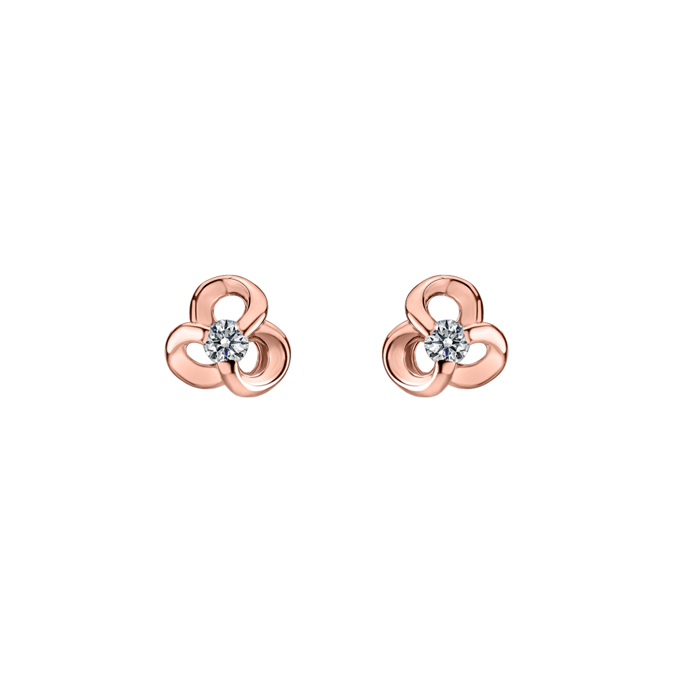 Náušnice s diamantom Curled Flower