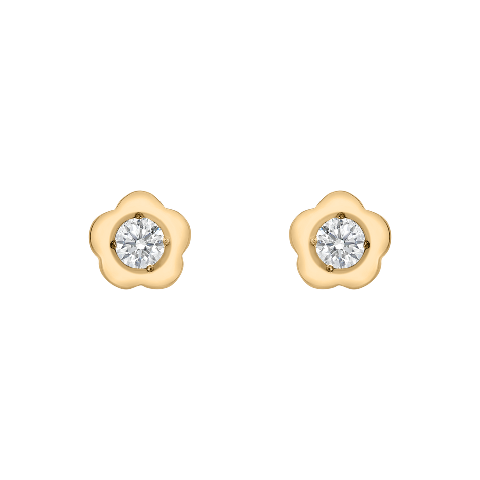 Náušnice s diamantom Flowers