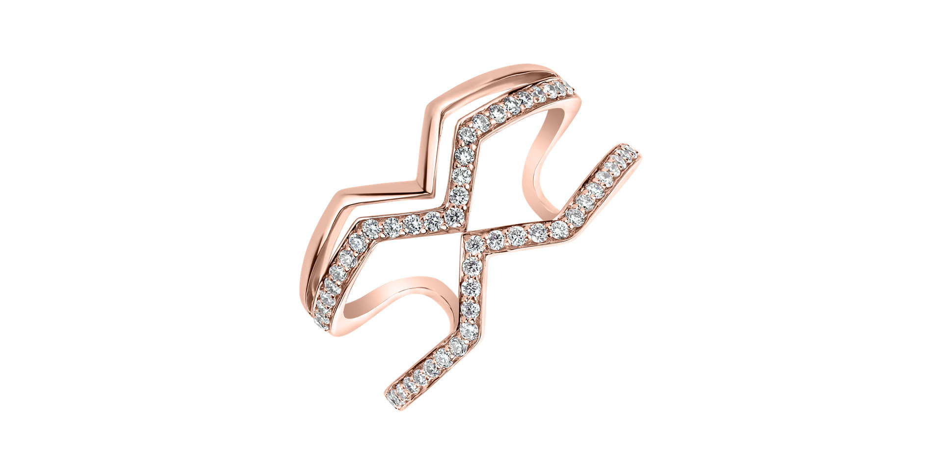 Prsteň s diamantmi Broken Aura