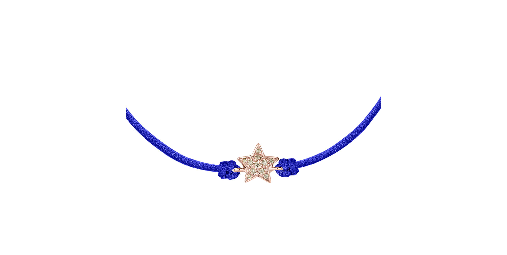 Náramok so šnúrkou a hnedými diamantmi Star Message