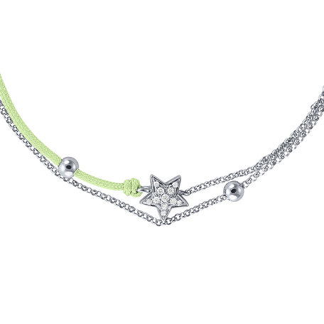 Diamantový náramok so šnúrkou Dream Message