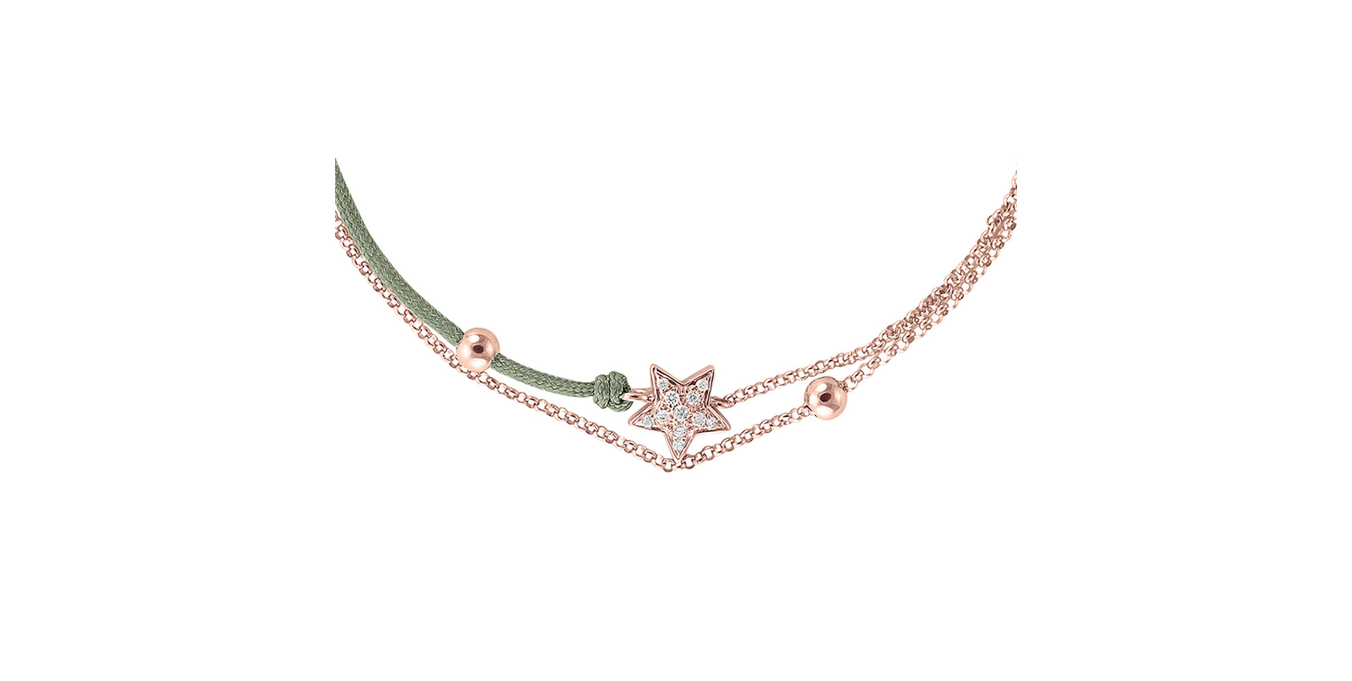 Diamantový náramok so šnúrkou Dream Message