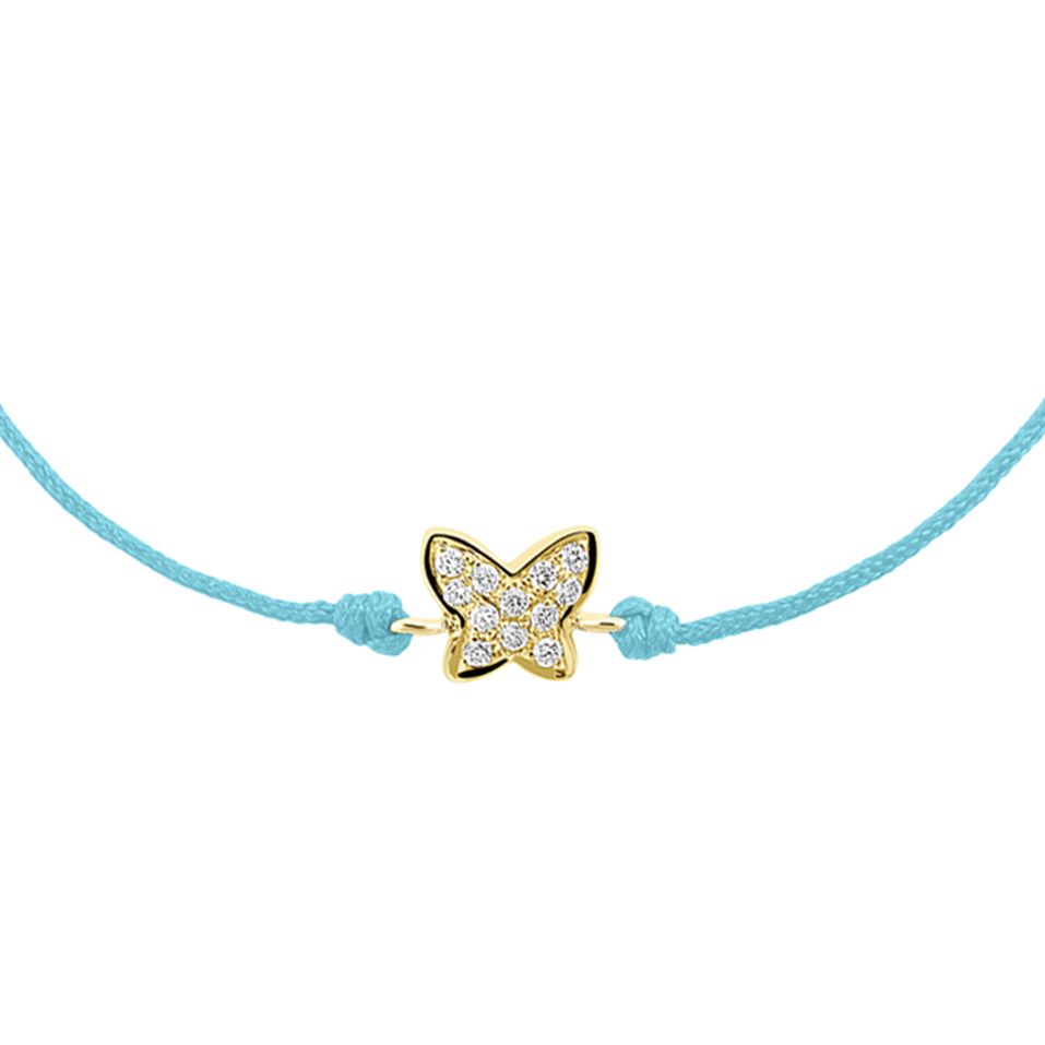 Briliantový náramok so šnúrkou Magic Butterfly