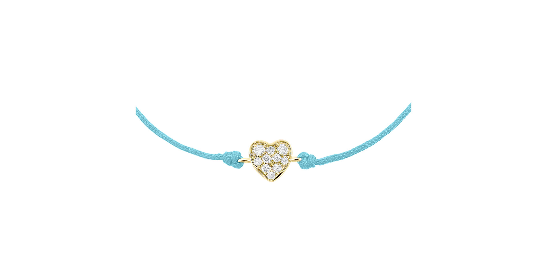 Briliantový náramok so šnúrkou Pretty Heart