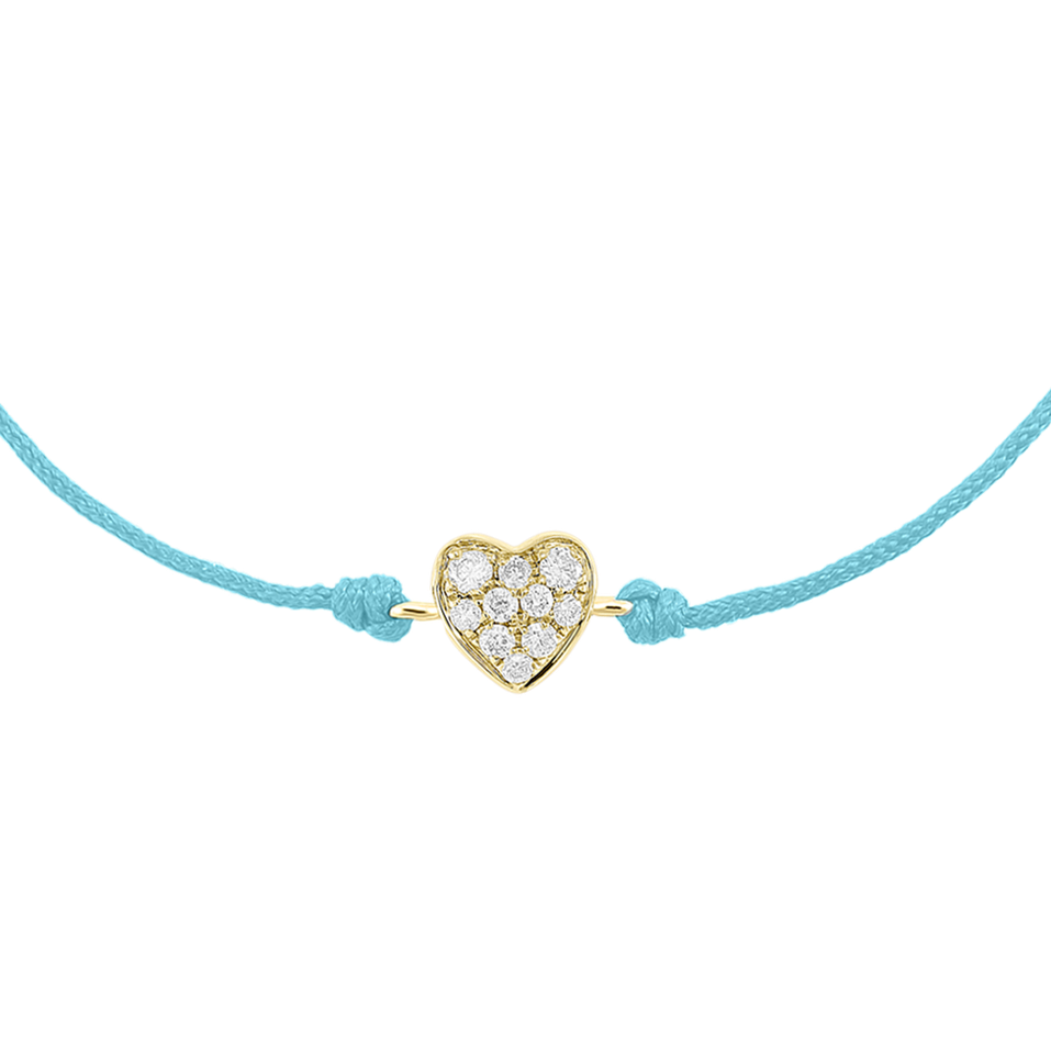 Briliantový náramok so šnúrkou Pretty Heart