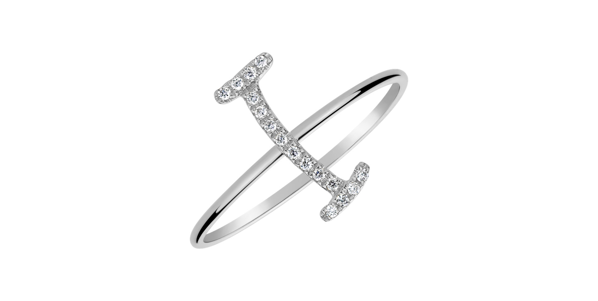 Prsteň s diamantmi Curly Glittery I