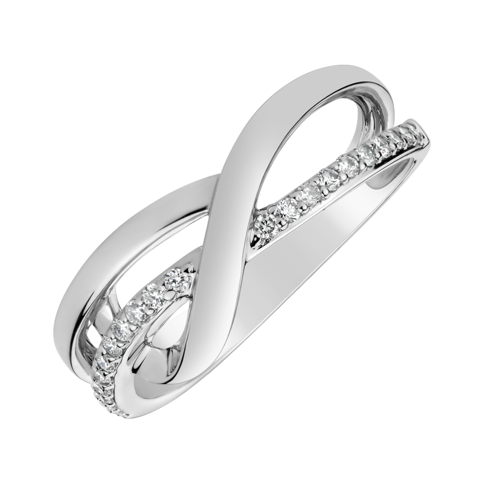 Prsteň s diamantmi Elegant Twist