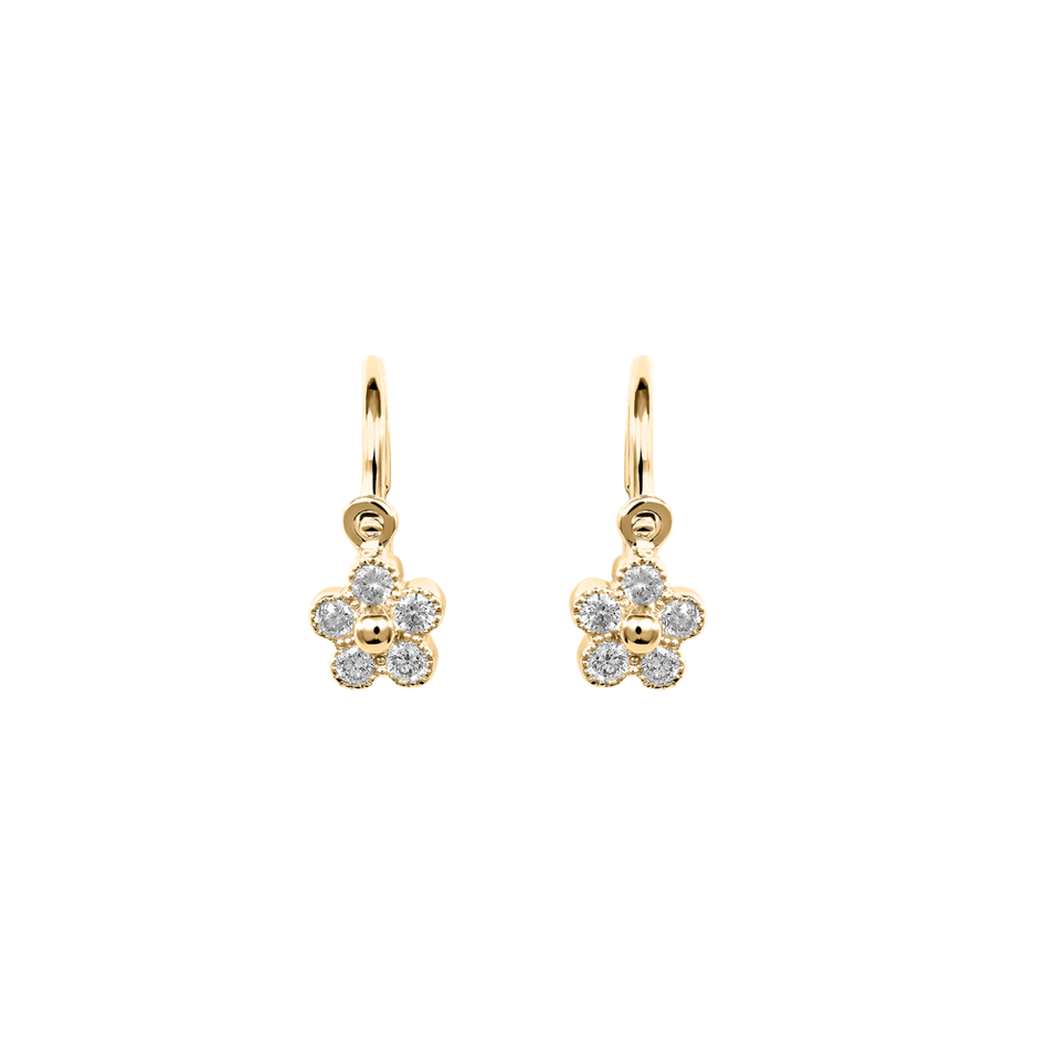 Detské náušnice s diamantmi Diamond Flower