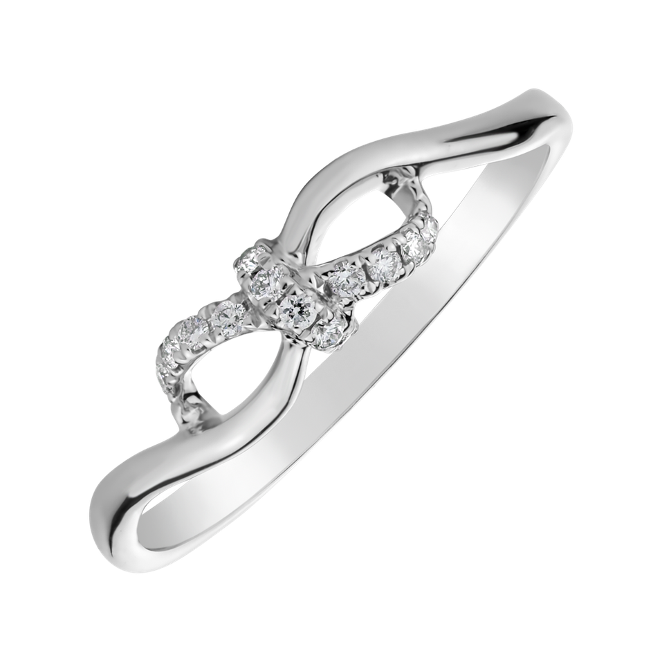 Prsteň s diamantmi Elegant Ribbon