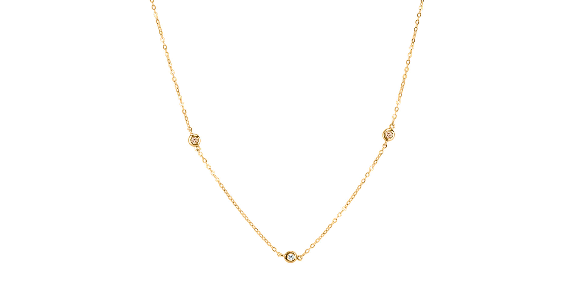 Náhrdelník s čiernymi, hnedými a bielymi diamantmi Dots