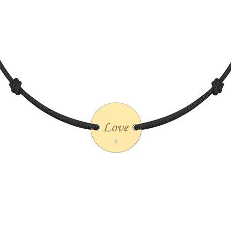 Diamantový náramok so šnúrkou Simple Love