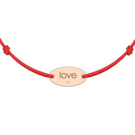 Diamantový náramok so šnúrkou Love