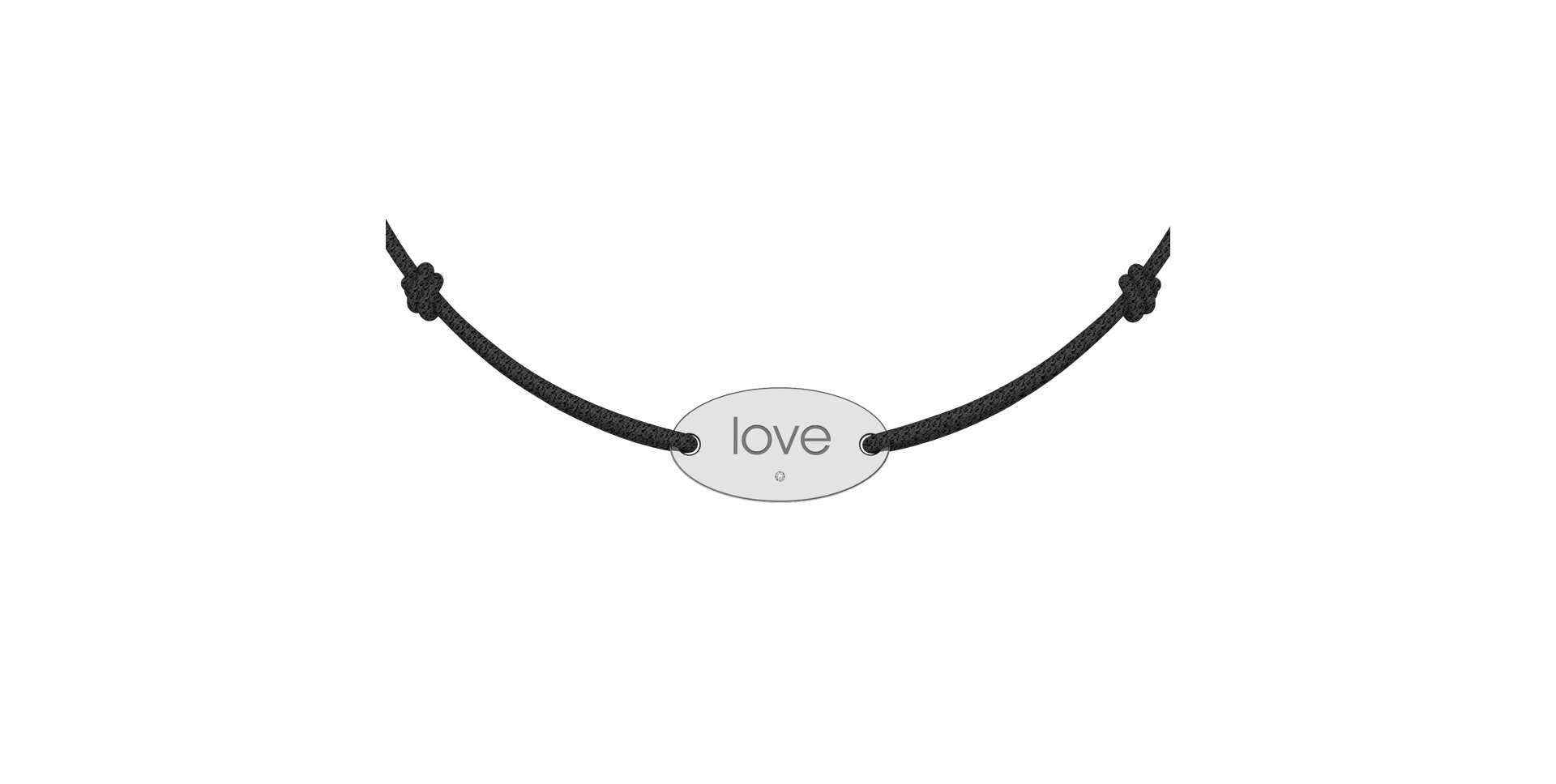 Diamantový náramok so šnúrkou Love