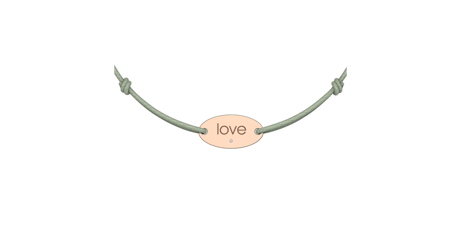 Diamantový náramok so šnúrkou Love