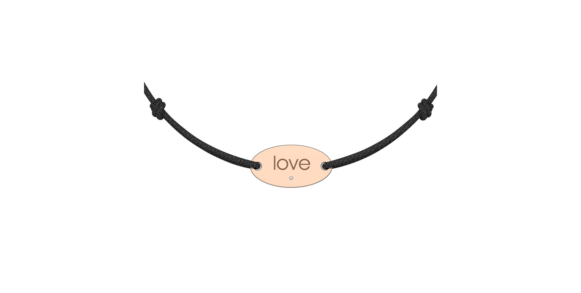 Diamantový náramok so šnúrkou Love