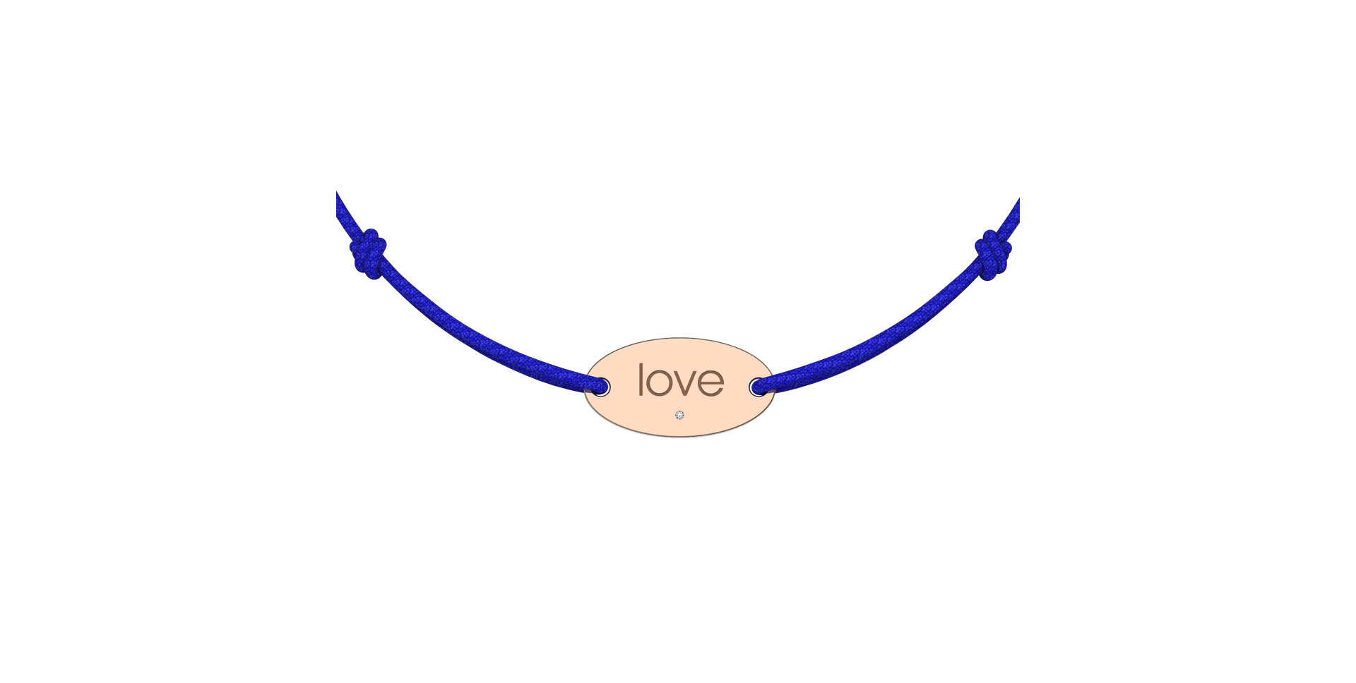 Diamantový náramok so šnúrkou Love