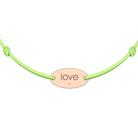 Diamantový náramok so šnúrkou Love