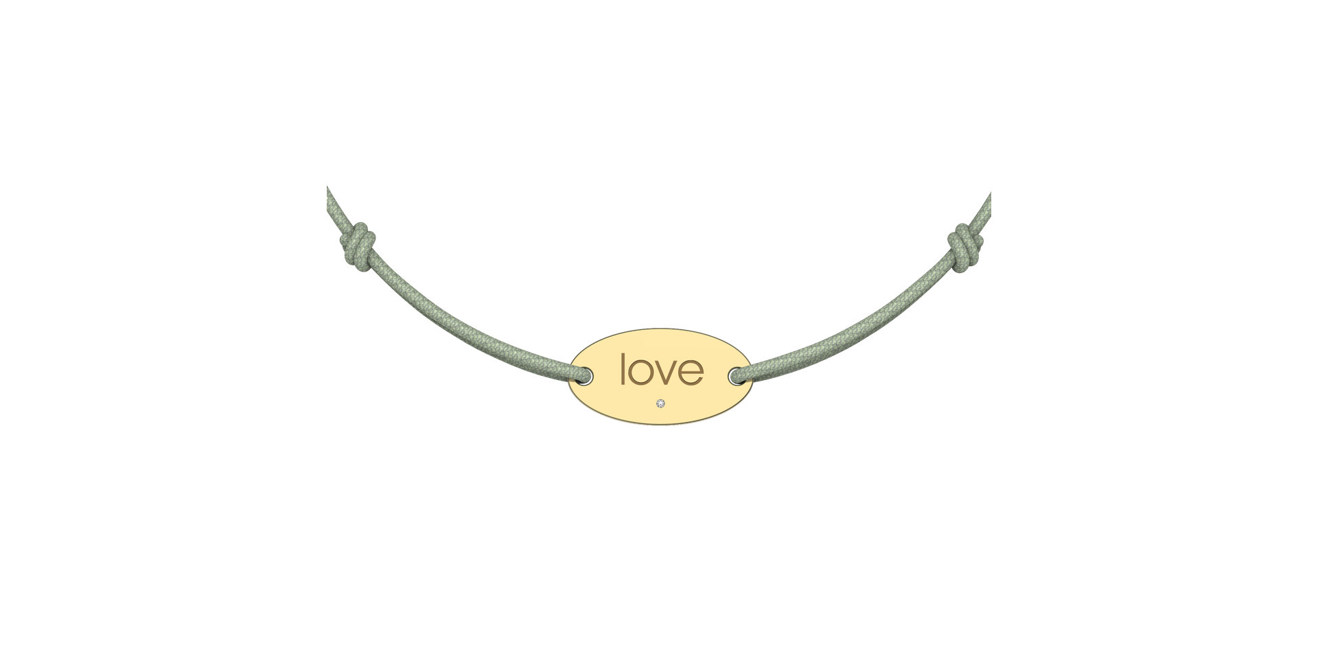 Diamantový náramok so šnúrkou Love