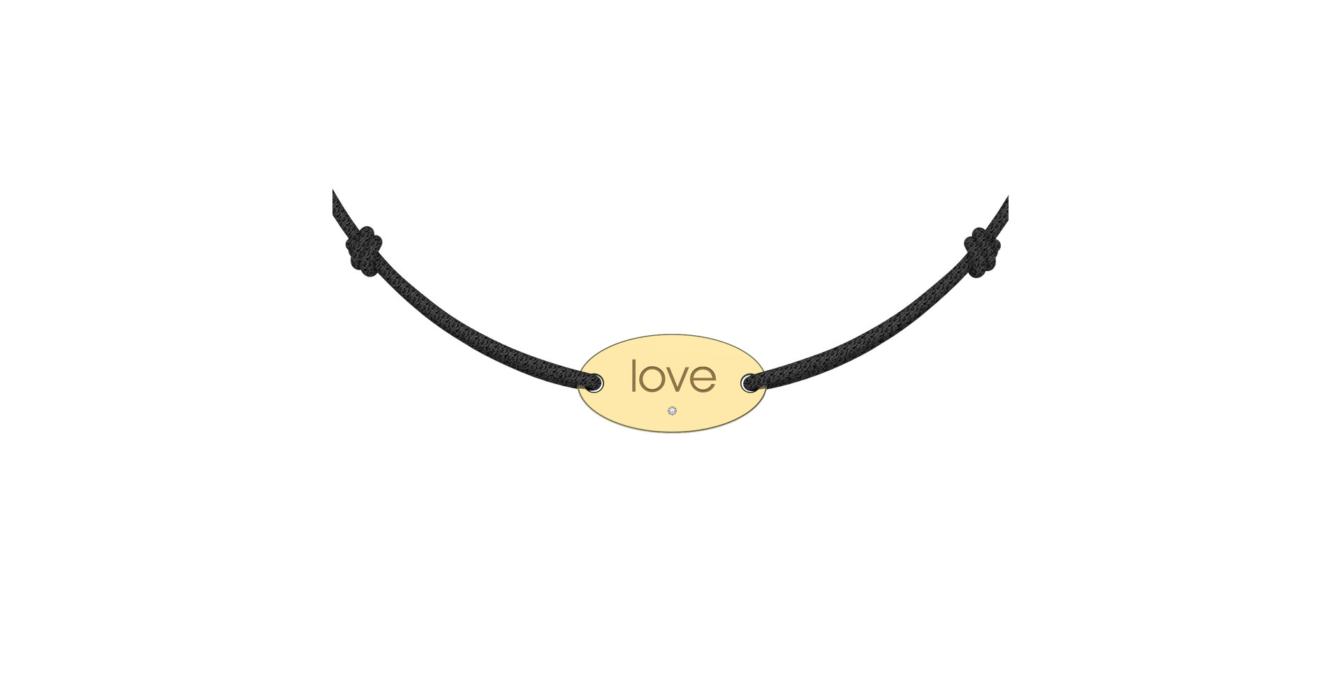 Diamantový náramok so šnúrkou Love