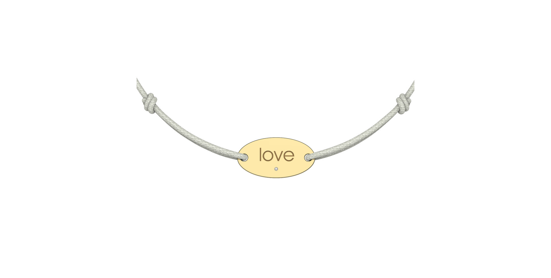 Diamantový náramok so šnúrkou Love