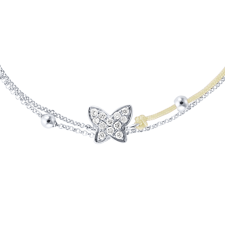 Diamantový náramok so šnúrkou Luxury Butterfly