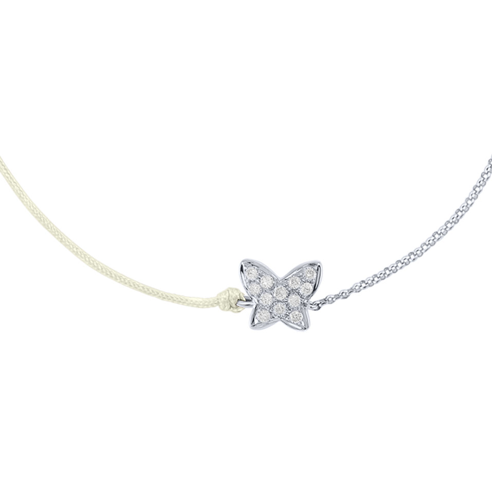 Diamantový náramok so šnúrkou Diamond Butterfly
