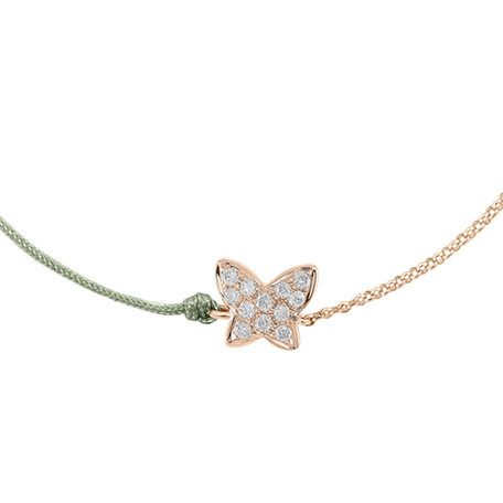 Diamantový náramok so šnúrkou Diamond Butterfly