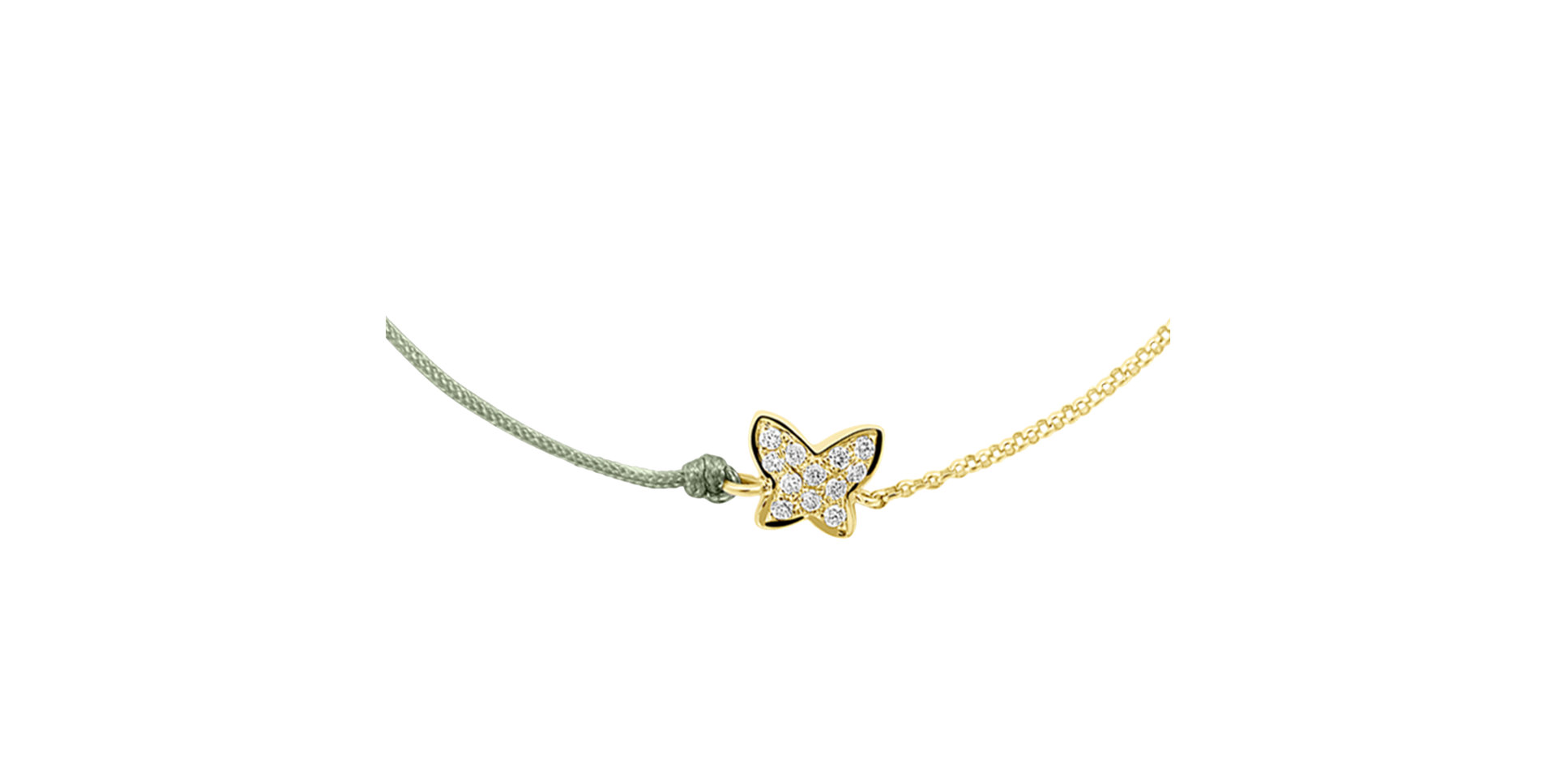 Diamantový náramok so šnúrkou Diamond Butterfly