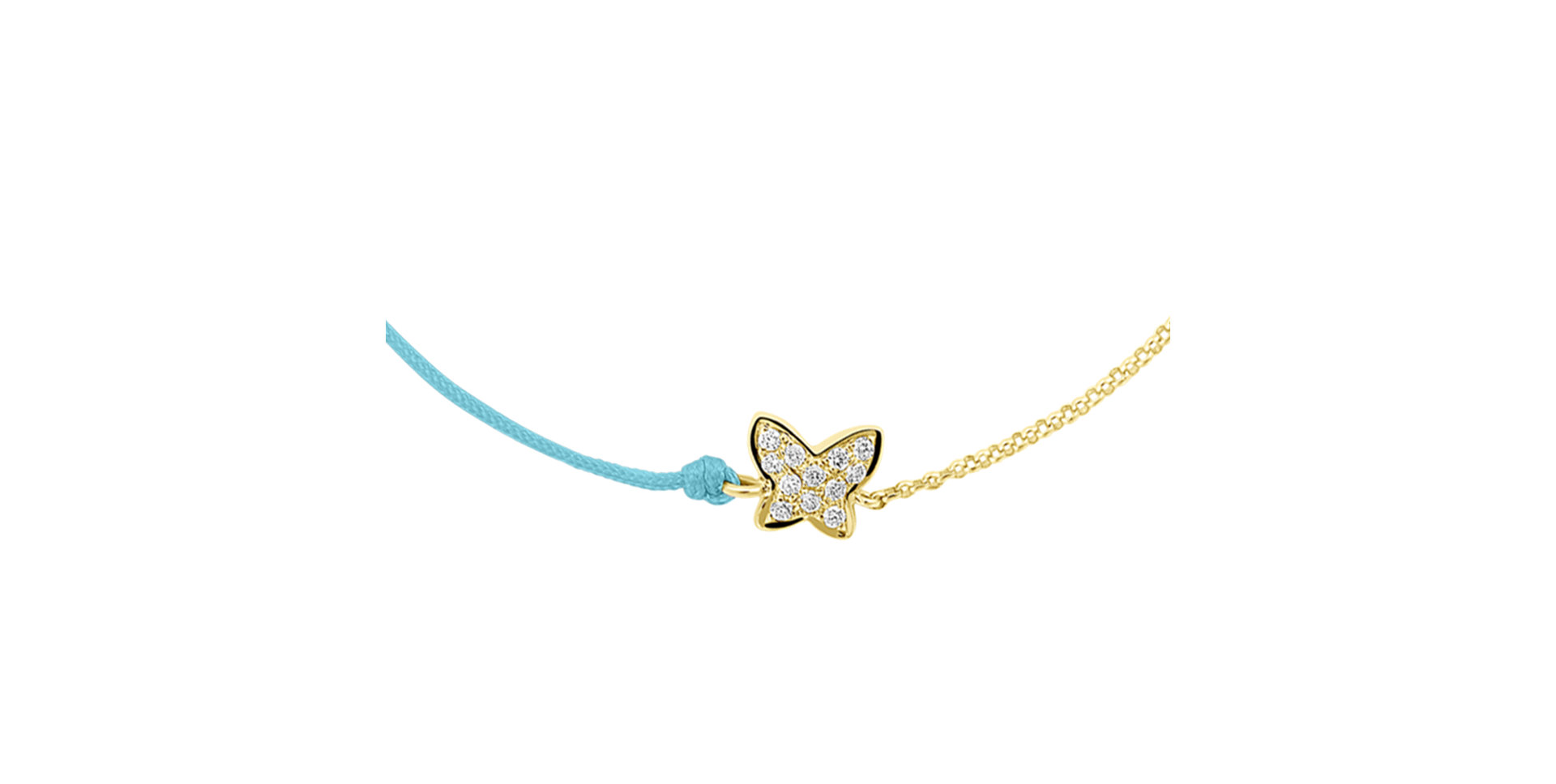 Diamantový náramok so šnúrkou Diamond Butterfly