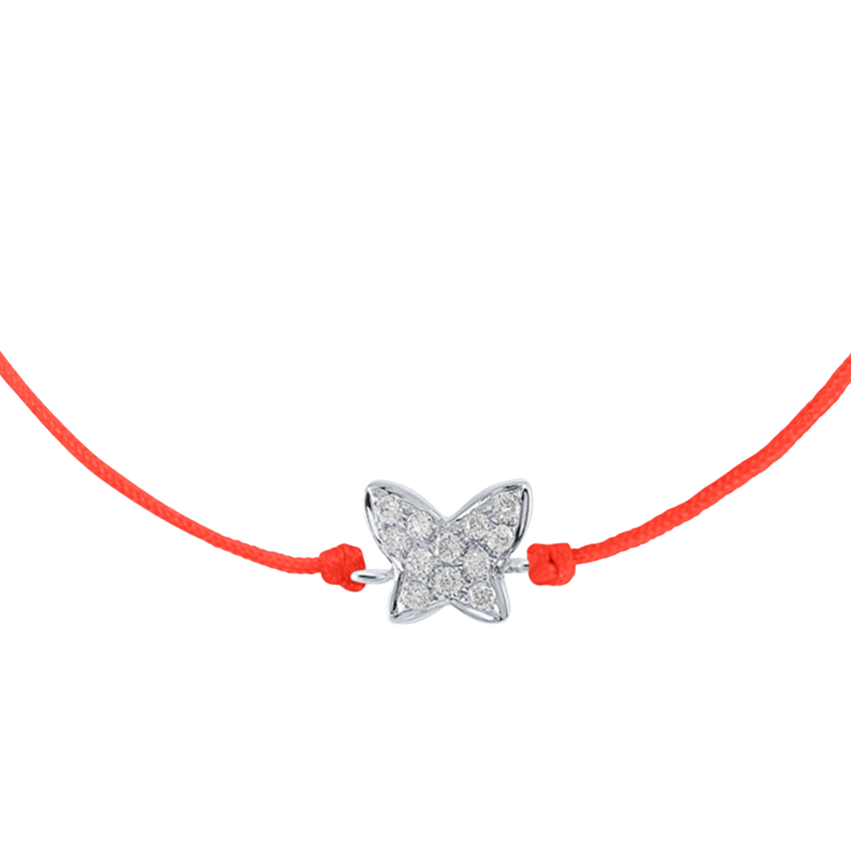 Diamantový náramok so šnúrkou Lovely Butterfly