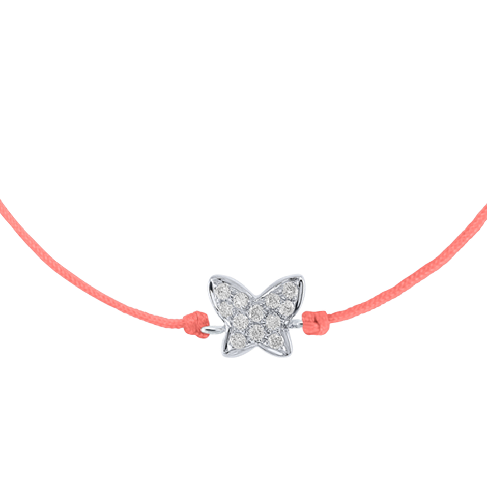 Diamantový náramok so šnúrkou Lovely Butterfly