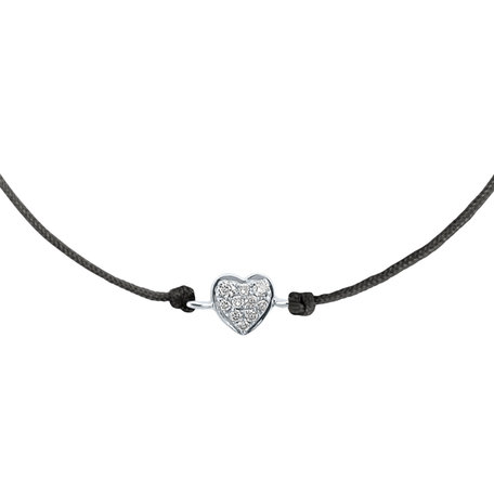 Diamantový náramok so šnúrkou My Heart