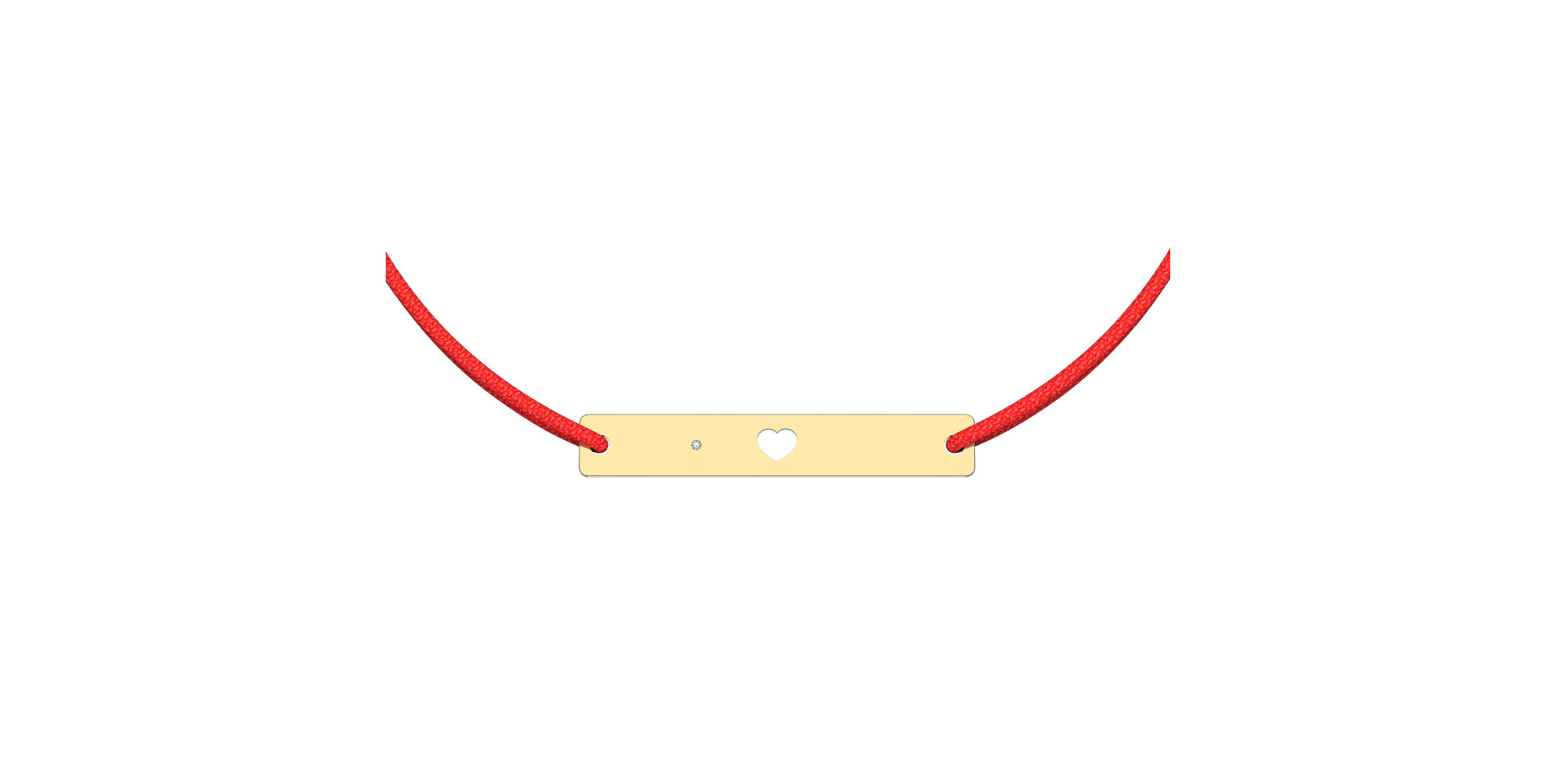 Diamantový náramok so šnúrkou Heart Stamp