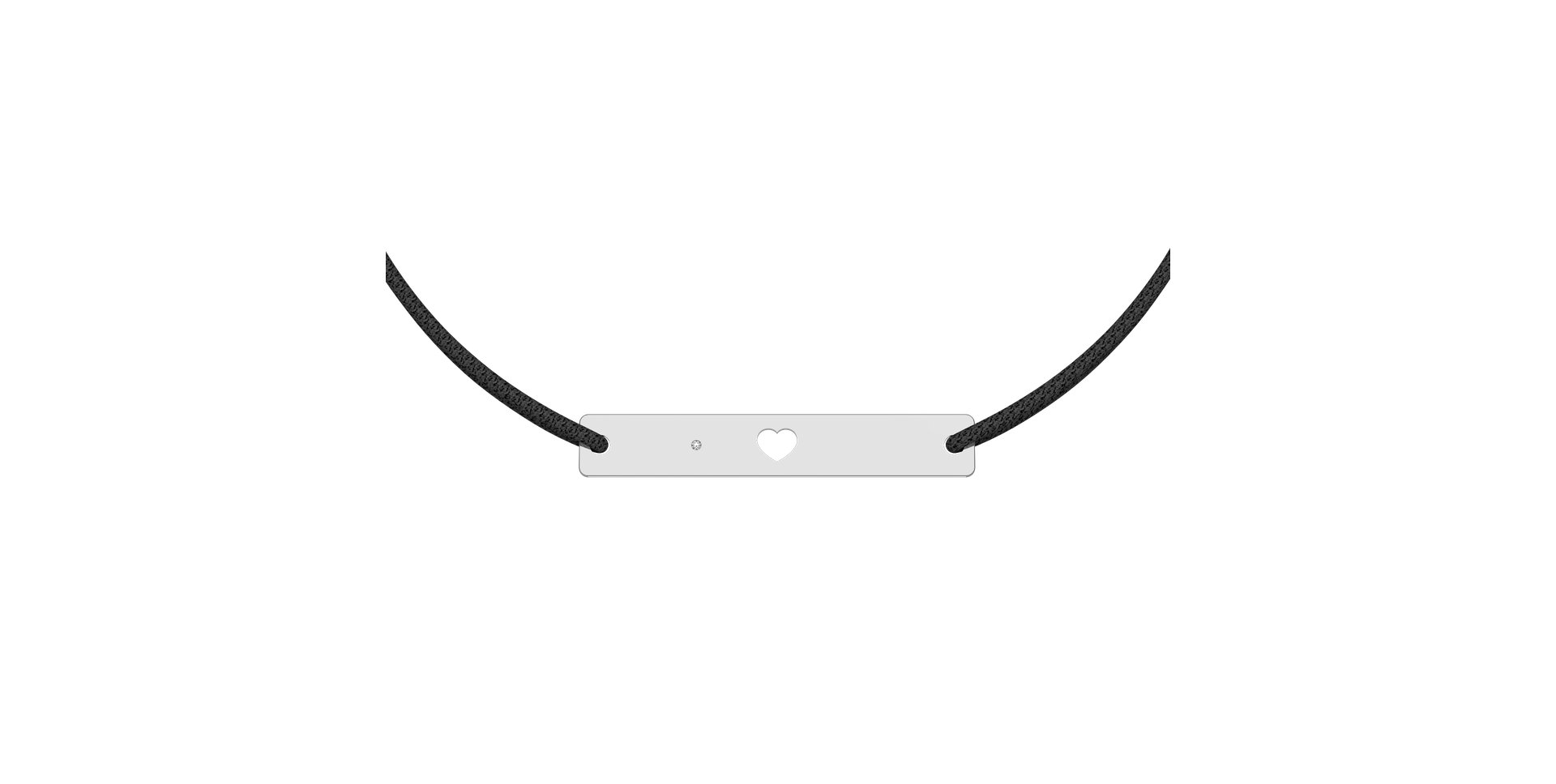 Diamantový náramok so šnúrkou Heart Stamp