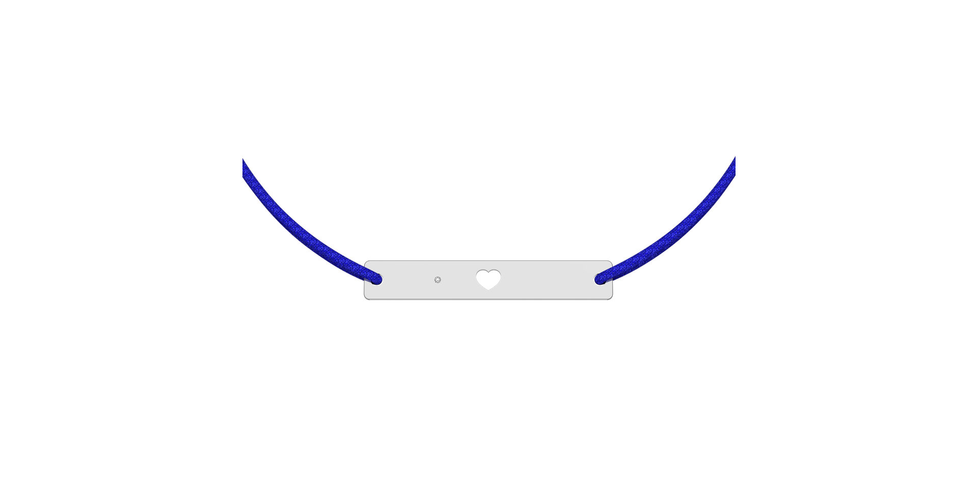 Diamantový náramok so šnúrkou Heart Stamp