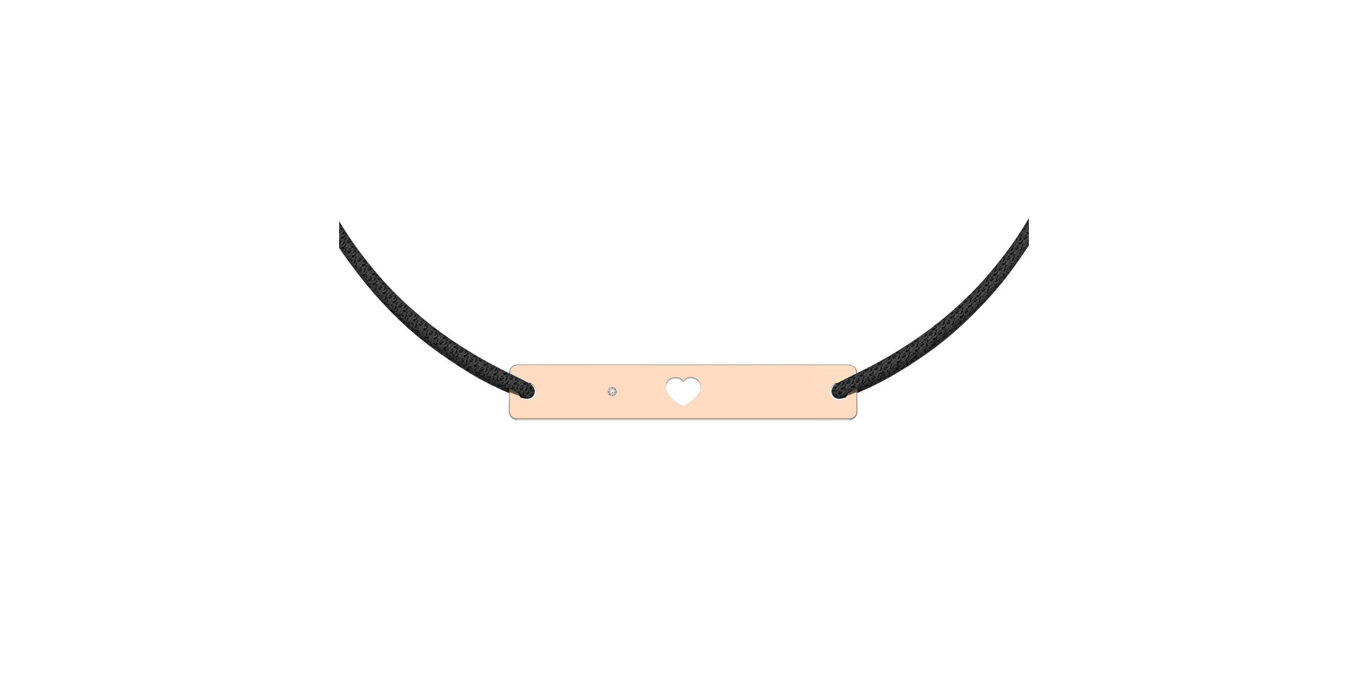 Diamantový náramok so šnúrkou Heart Stamp