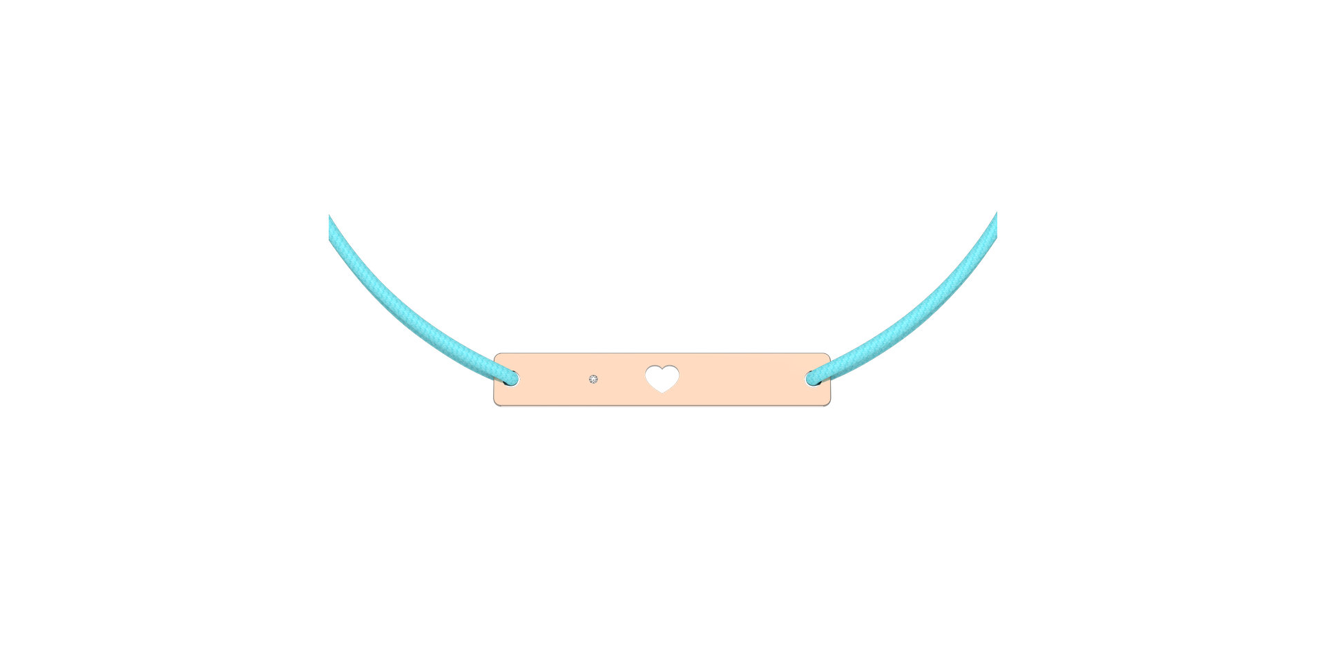 Diamantový náramok so šnúrkou Heart Stamp