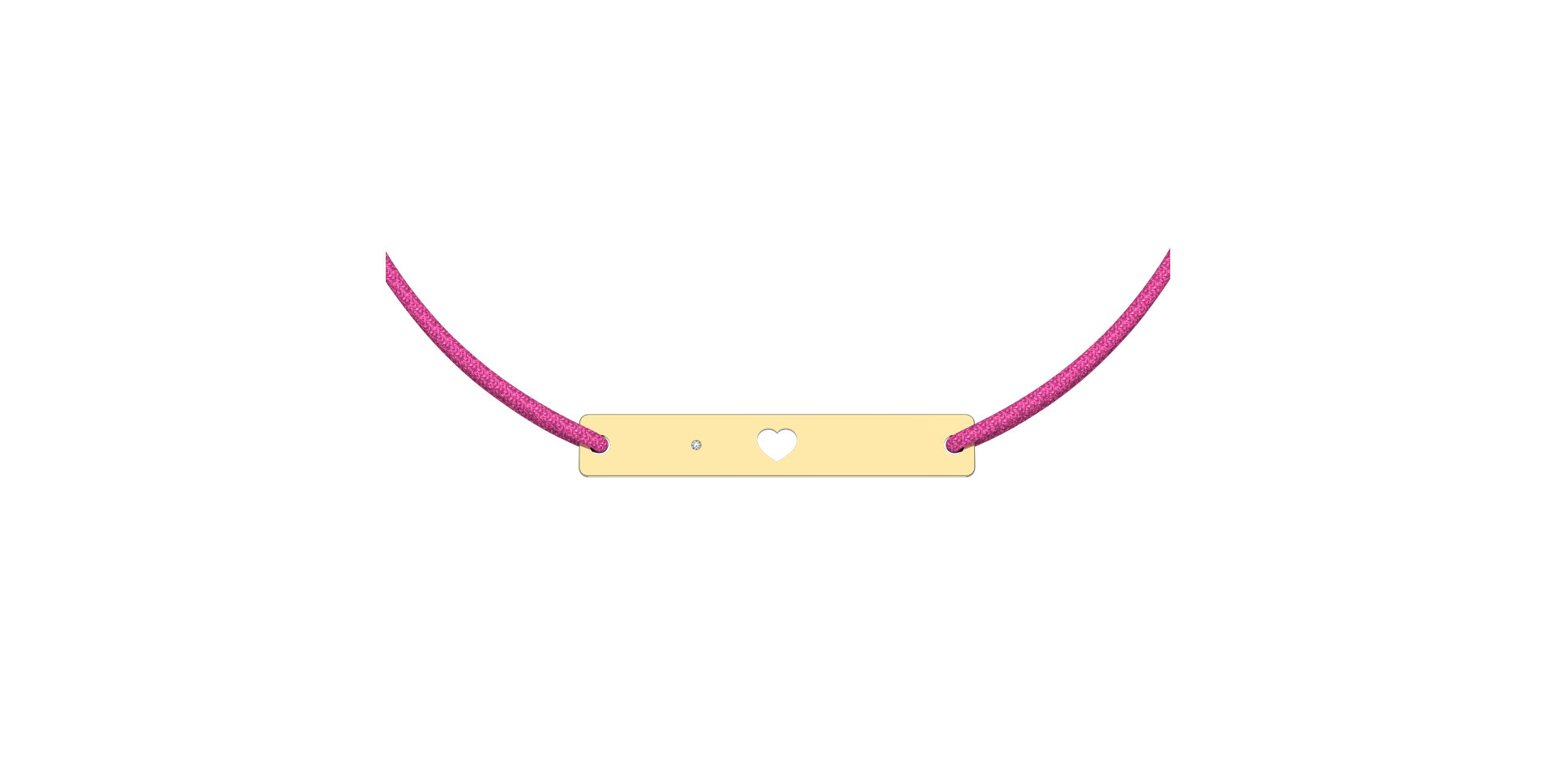 Diamantový náramok so šnúrkou Heart Stamp