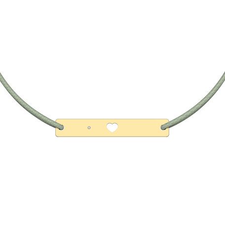 Diamantový náramok so šnúrkou Heart Stamp