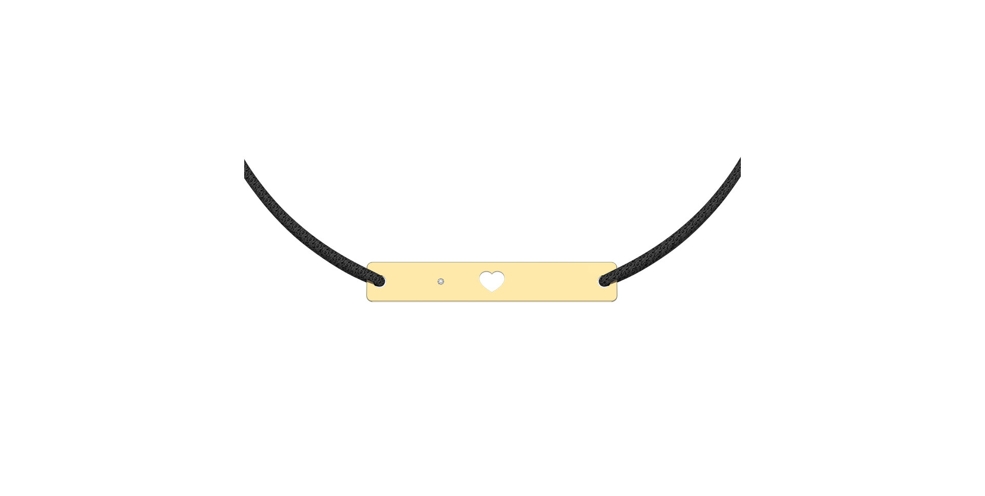 Diamantový náramok so šnúrkou Heart Stamp