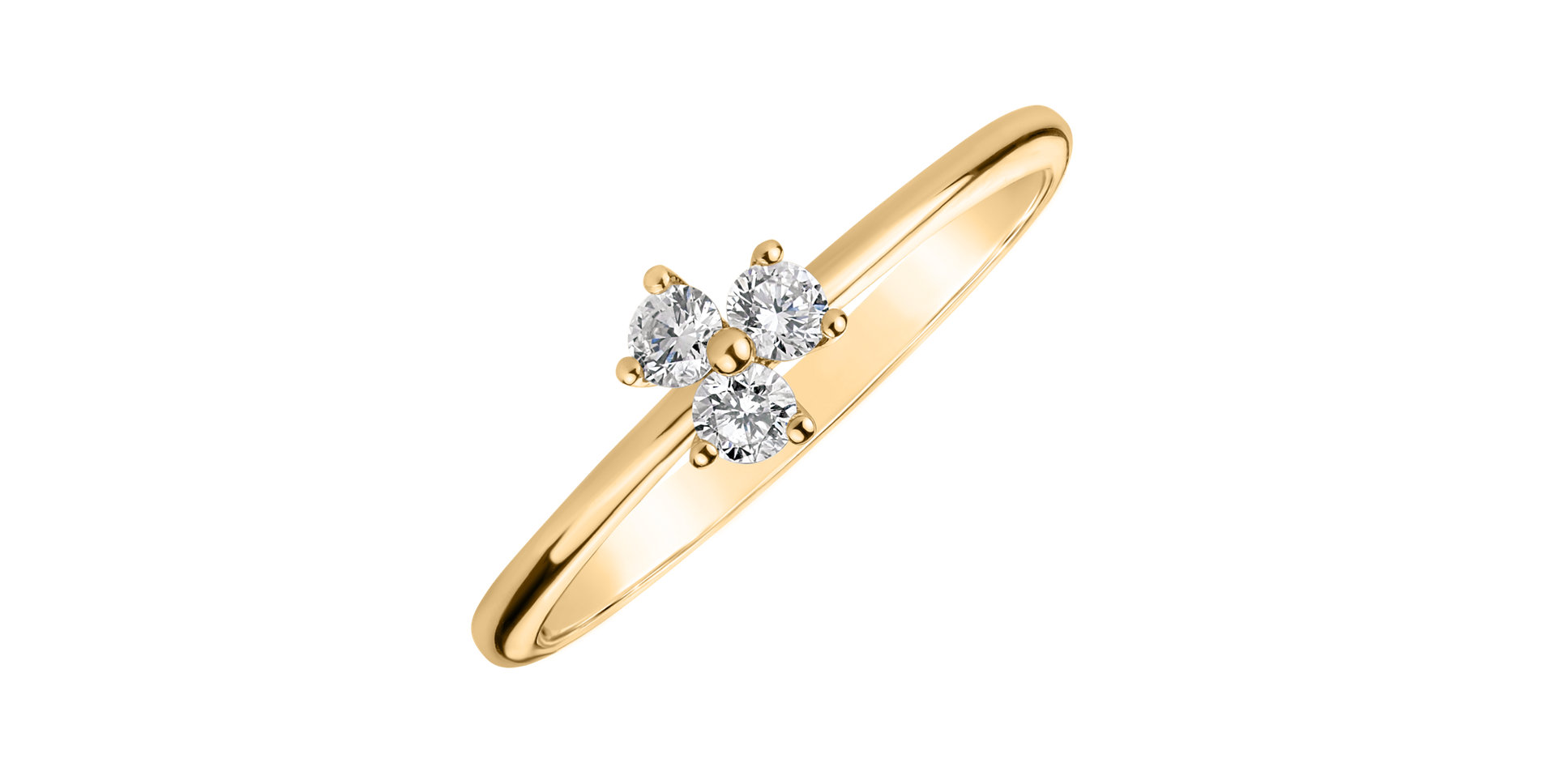 Prsteň s diamantmi Shiny Trefoil