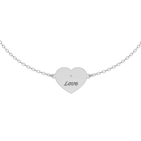 Náramok s diamantom Heart Love