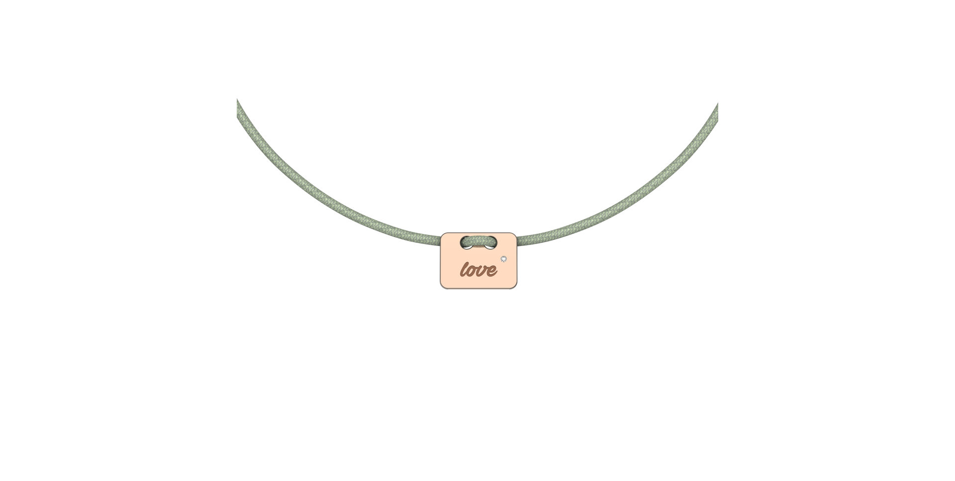 Diamantový náramok so šnúrkou Military Stamp Love